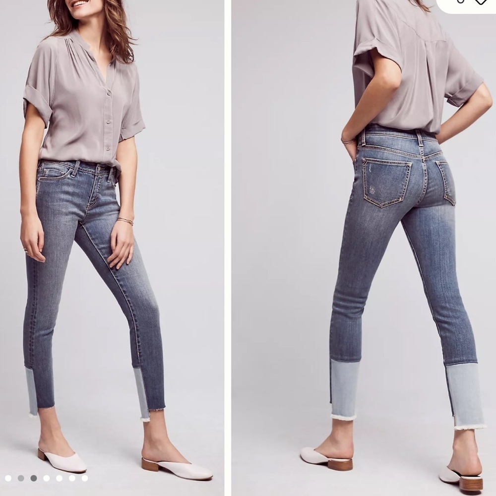 Pilcro and the Letterpress Script High-Rise High-Low Skinny Jeans